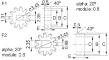 Smoothed teeth Gear wheel [104-2]